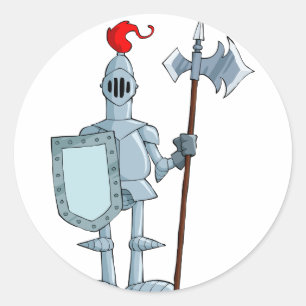 Mediaeval Armour Knight Character Classic Round Sticker