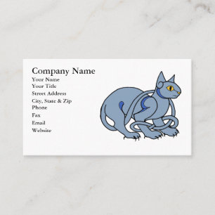 Mediaeval Art Celtic Knot Blue Cat Business Card