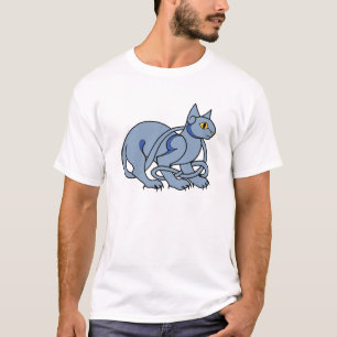 Mediaeval Art Celtic Knot Blue Cat T-Shirt