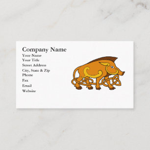 Mediaeval Art Celtic Knot Wild Boar Business Card