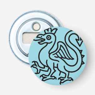 Mediaeval Basilisk Sigil Fantasy Heraldry Mythical Bottle Opener