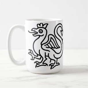 Mediaeval Basilisk Sigil Fantasy Heraldry Mythical Coffee Mug