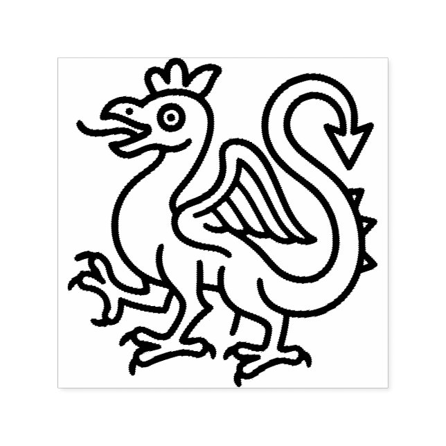Mediaeval Basilisk Sigil Fantasy Heraldry Mythical Self-inking Stamp (Design)