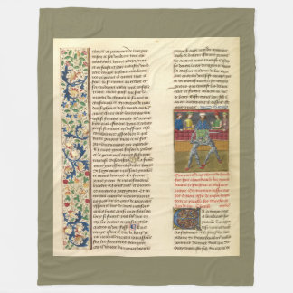 Mediaeval Battle Illuminated Manuscript Fleece Blanket