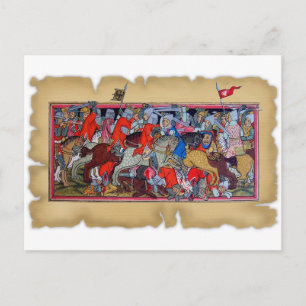Mediaeval battle postcard