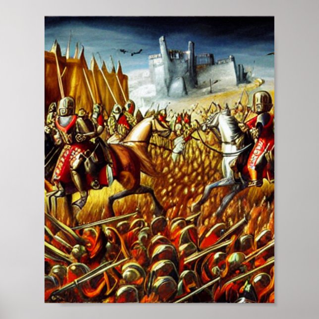 Mediaeval Battlefield AI Digital Art Poster #02 (Front)