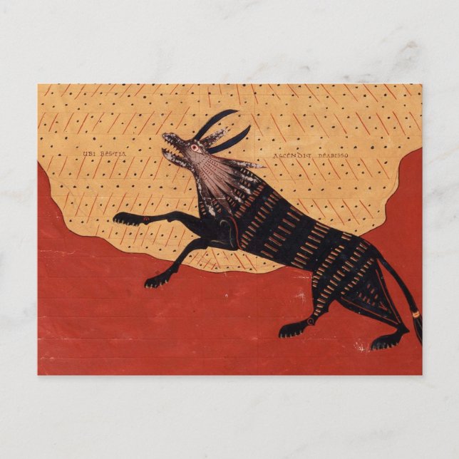 Mediaeval beast postcard (Front)