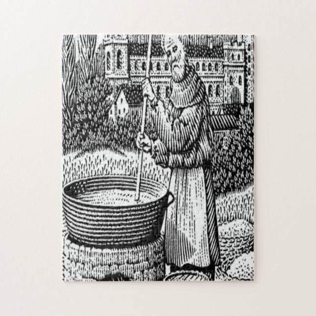 "Mediaeval beer & ale brewing" Jigsaw Puzzle (Vertical)
