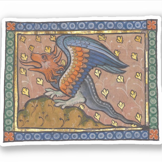 Mediaeval Bestiary Dragon c. 1270 (Front)