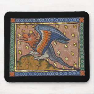 Mediaeval Bestiary Dragon c. 1270 Mouse Mat