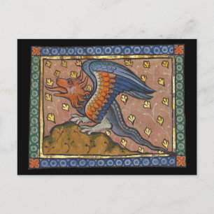 Mediaeval Bestiary Dragon c. 1270 Postcard