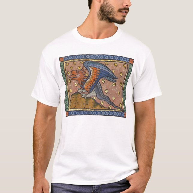 Mediaeval Bestiary Dragon c. 1270 T-Shirt (Front)