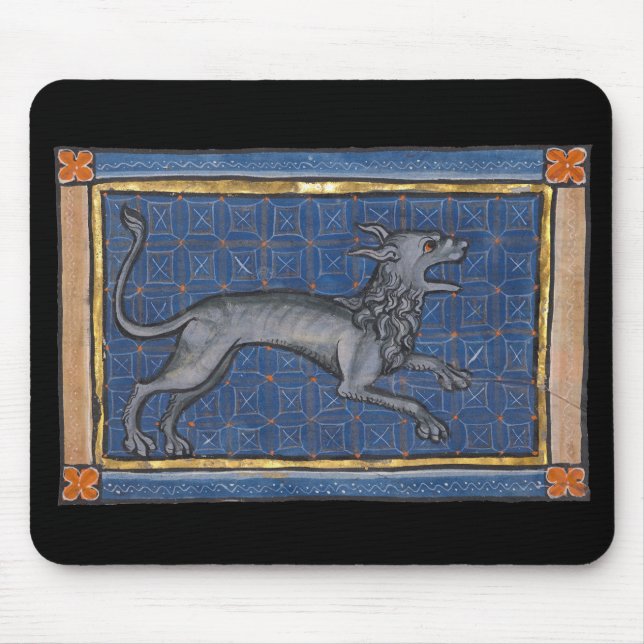 Mediaeval Bestiary Hyena c. 1270 Mouse Mat (Front)