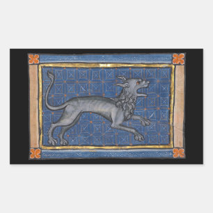 Mediaeval Bestiary Hyena c. 1270 Rectangular Sticker