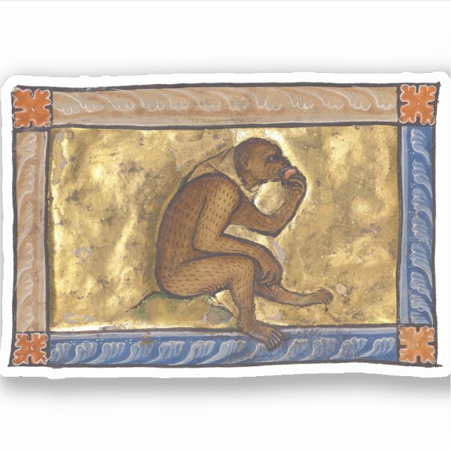 Mediaeval Bestiary Monkey c. 1270 (Front)
