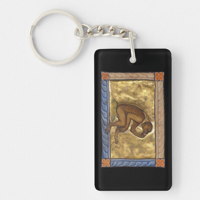 Mediaeval Bestiary Monkey c. 1270 Key Ring (Front)