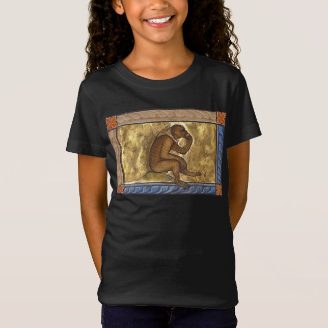 Mediaeval Bestiary Monkey c. 1270 T-Shirt (Front)