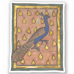 Mediaeval Bestiary Peacock c. 1270