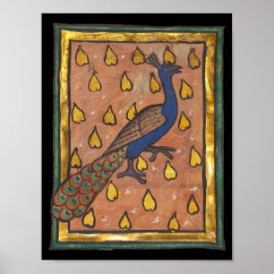 Mediaeval Bestiary Peacock c. 1270 Poster