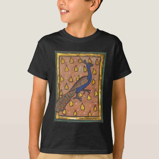 Mediaeval Bestiary Peacock c. 1270 T-Shirt (Front)