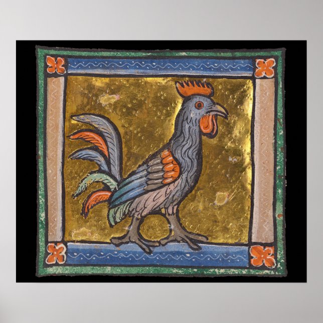 Mediaeval Bestiary Rooster c. 1270 Poster (Front)
