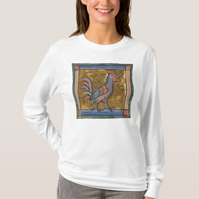 Mediaeval Bestiary Rooster c. 1270 T-Shirt (Front)