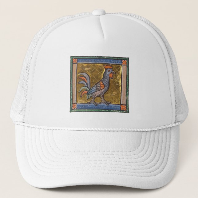 Mediaeval Bestiary Rooster c. 1270 Trucker Hat (Front)