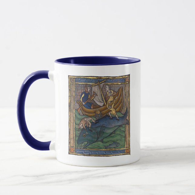 Mediaeval Bestiary Whale c. 1270 Mug (Left)