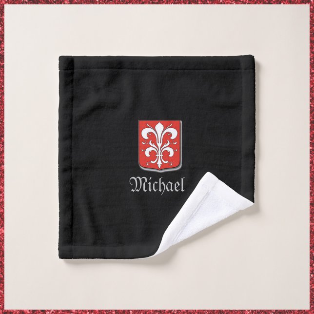 Mediaeval Black and Red Knight Shield  Bath Towel Set (Creator Uploaded)