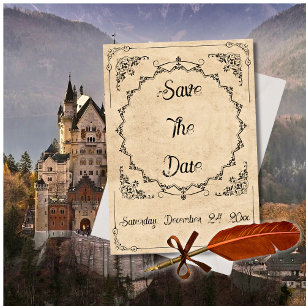 Mediaeval Black Elegance Save The Date Wedding