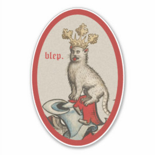 Mediaeval "Blep" Cat Custom-Cut Vinyl Sticker