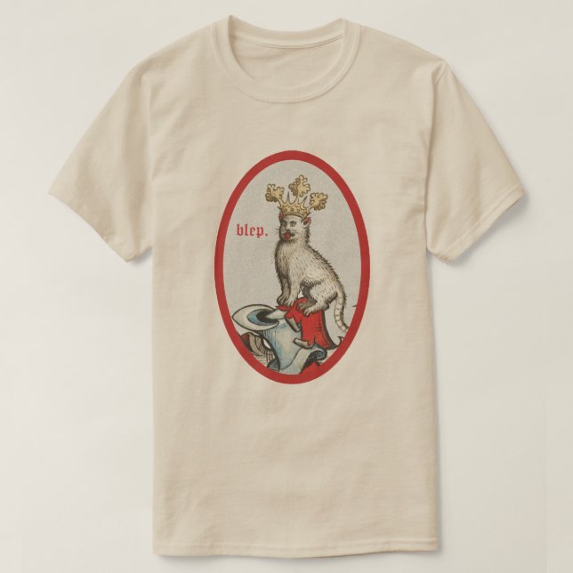 Mediaeval "Blep" Cat T-Shirt (Design Front)