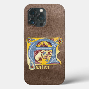 Mediaeval Blue and Red Ivy Illuminated Letter A iPhone 13 Pro Case