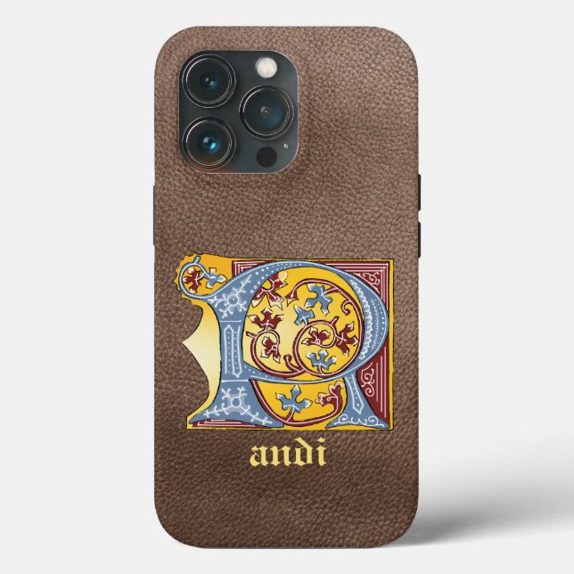 Mediaeval Blue and Red Ivy Illuminated Letter R Case-Mate iPhone Case (Back)