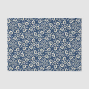 Mediaeval Blue Floral Design Tissue Paper