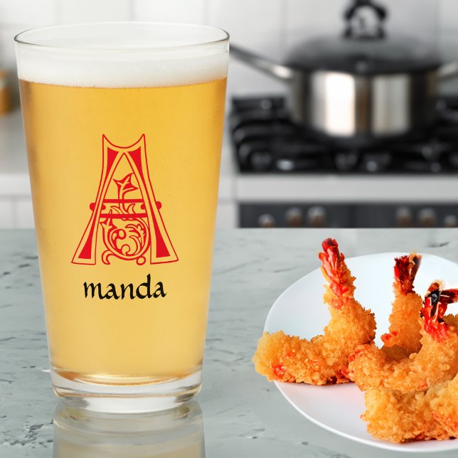 Mediaeval Botanical Decorative Capital A Glass (Creator Uploaded)