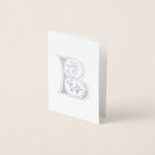 Mediaeval Botanical Decorative Capital B Foil Card (Front)