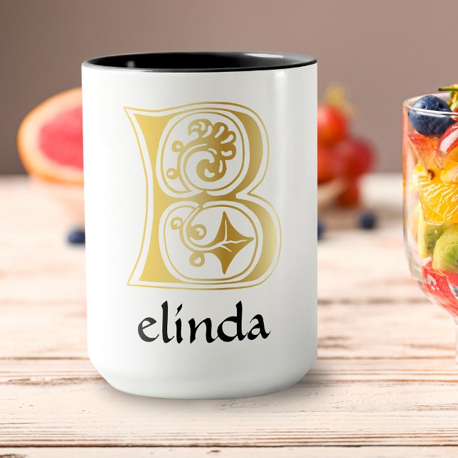 Mediaeval Botanical Decorative Capital B Mug (Creator Uploaded)