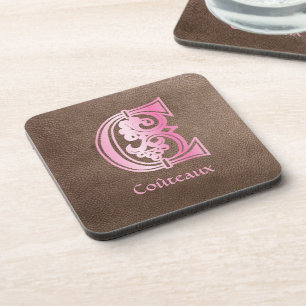 Mediaeval Botanical Decorative Capital C  Coaster