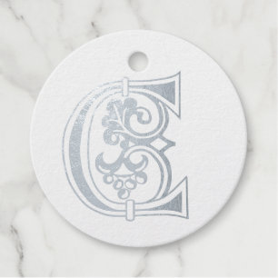 Mediaeval Botanical Decorative Capital C Favour Tags