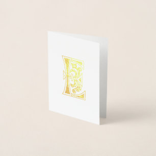 Mediaeval Botanical Decorative Capital E Foil Card