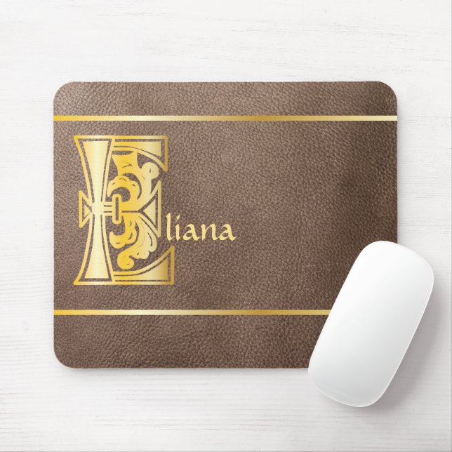 Mediaeval Botanical Decorative Capital E Mouse Mat (With Mouse)