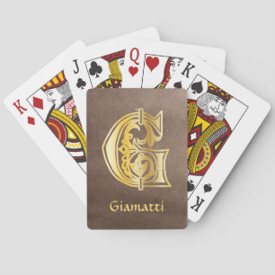 Mediaeval Botanical Decorative Capital G Playing Cards