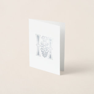 Mediaeval Botanical Decorative Capital H Foil Card