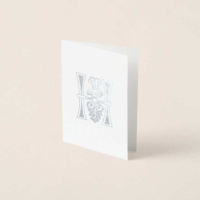 Mediaeval Botanical Decorative Capital H Foil Card (Front)