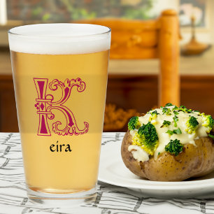 Mediaeval Botanical Decorative Capital K Glass