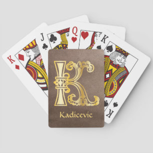 Mediaeval Botanical Decorative Capital K Playing Cards