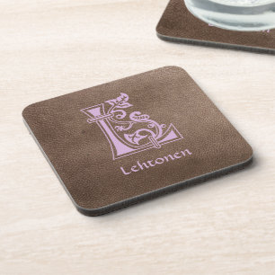 Mediaeval Botanical Decorative Capital L Coaster
