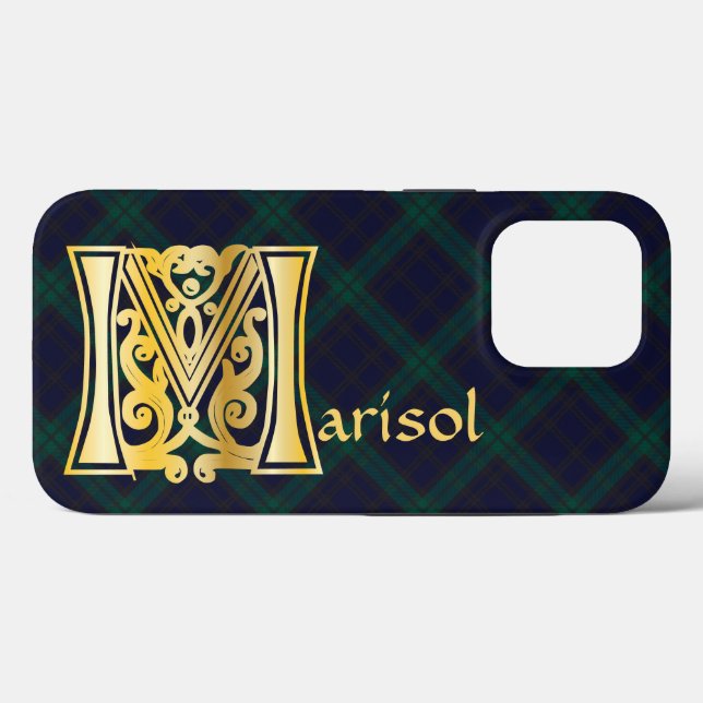 Mediaeval Botanical Decorative Capital M Case-Mate iPhone Case (Back (Horizontal))