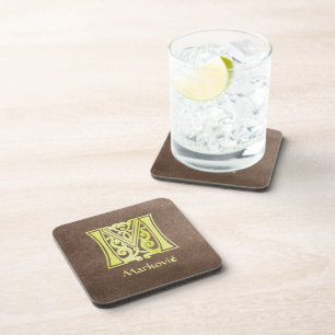 Mediaeval Botanical Decorative Capital M Coaster